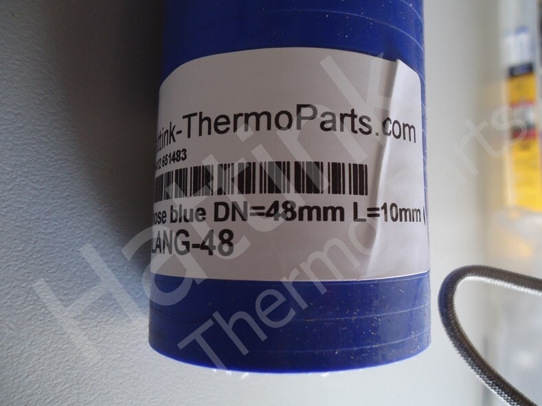 omhelzing Weggelaten aluminium Siliconen slang blauw DN=48mm L=10mm (1cm) | Hattink Thermo Parts